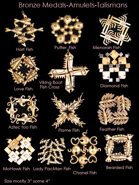 Fish medal talisman amulets collection