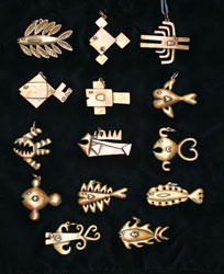 Fish Pendants bronze and silver