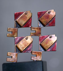 geometric fishpen sculpture
